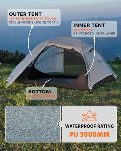 Carpa liviana 3 personas 3 estaciones impermeable y compacta miniatura 3