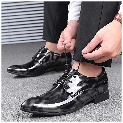 Men's Patent Leather Tuxedo Dress Shoes Formal Oxfords Business Derby Comfortable Classic Wedding Party Shoes4