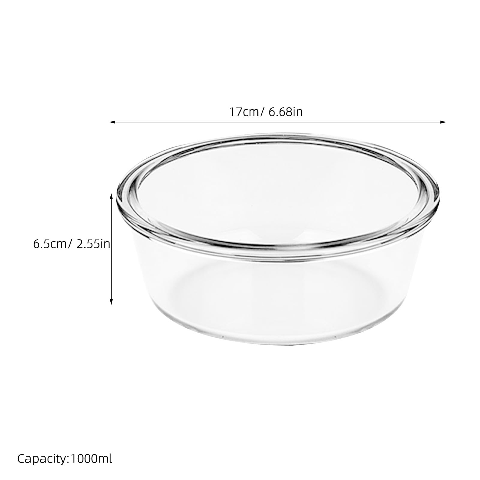 Operitacx 2 Glas-Backformen für Heißluftfritteuse, 1000 ml / 33,8 oz, kleine ofenfeste Glasschüsseln, Kochgeschirr zum Backen, Dämpfen, für Eier, Käse und Reis