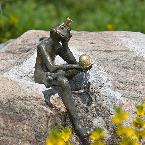 Rottenecker Gartenfigur Froschkönig Borris, Bronze, Höhe: 35 cm