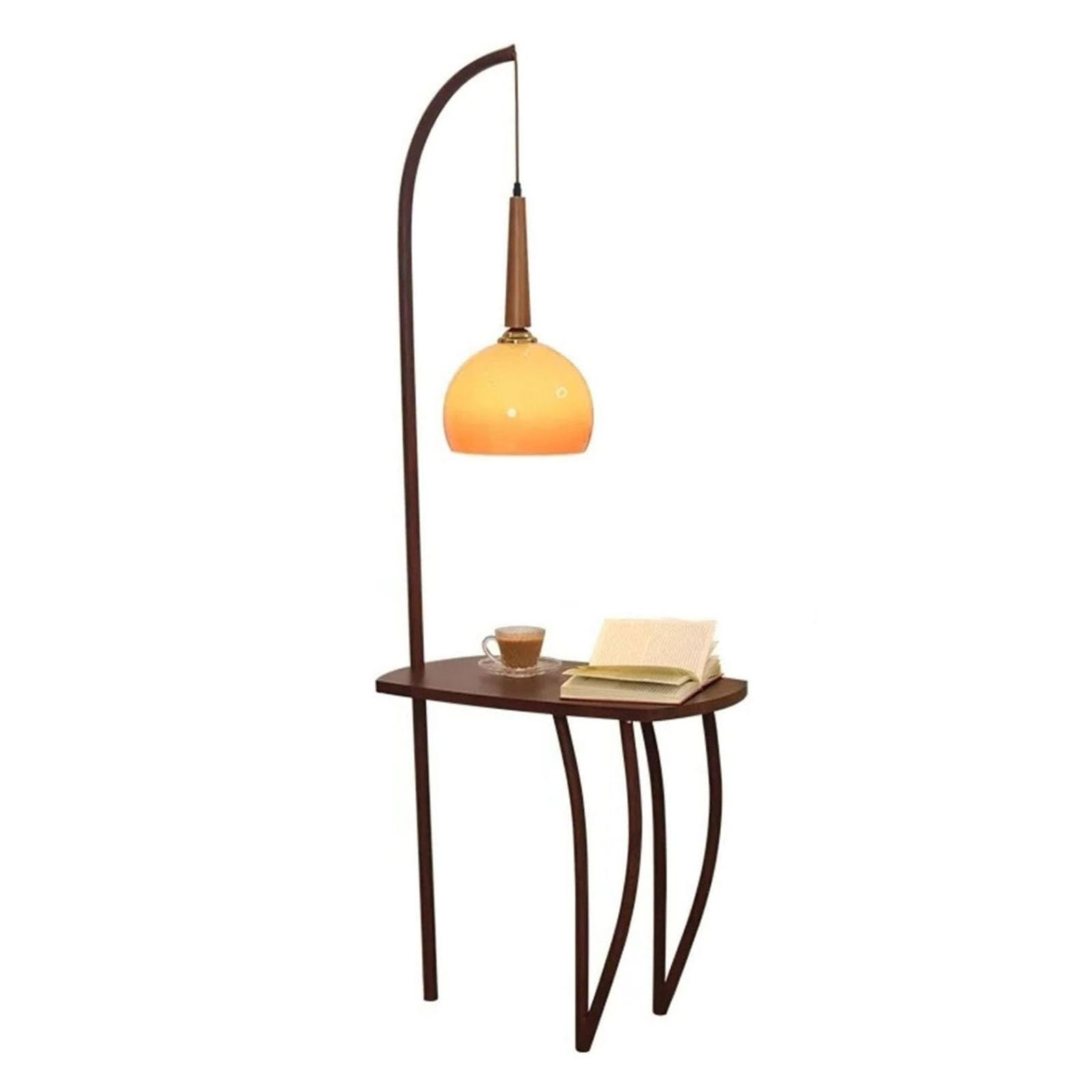 E7v2t9k6 One Color Standard Lamp Floor Lamp With Table, Wooden End Side, Bedside Reading For Bedroom, Living Room, Office Corner