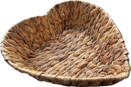 khevga Panier cadeau de mariage vide en forme de cœur en osier (1)