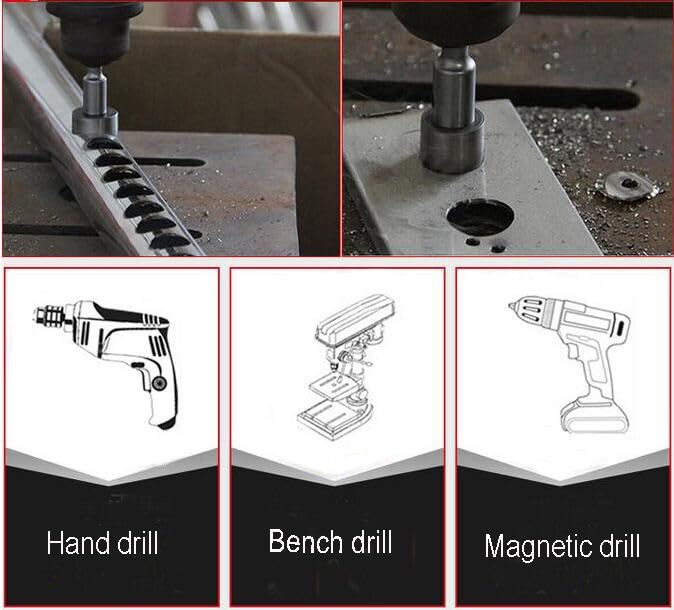 Miniatura 5 de TOGU Broca de acero de alta velocidad tratada térmicamente de 1-110 pulgadas (1.102 in), rosca en espiral, avellanado, 10 paquetes