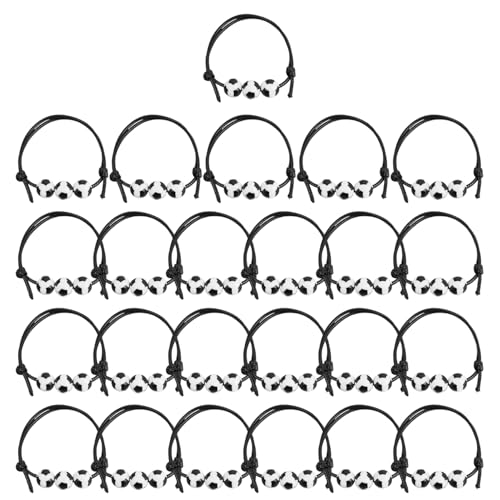 EHDWXVZM Braccialetti da Calcio 24 Pezzi, Braccialetti Sportivi Regolabili, Braccialetti per Bambini e Adolescenti, Braccialetti dell'Amicizia, Bianco e Nero
