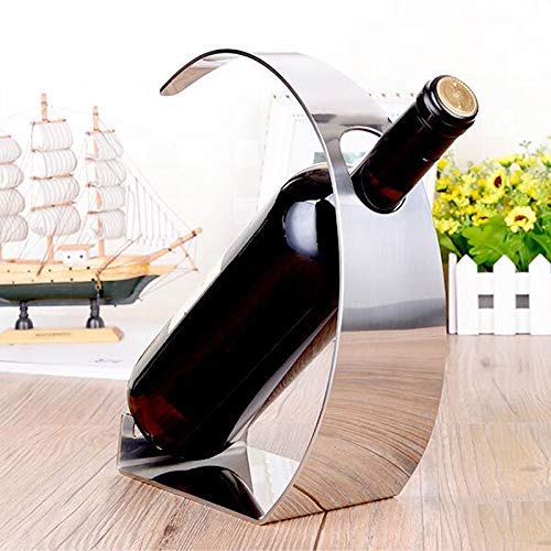 Soporte para botellas de vino de acero inoxidable plata miniatura 4