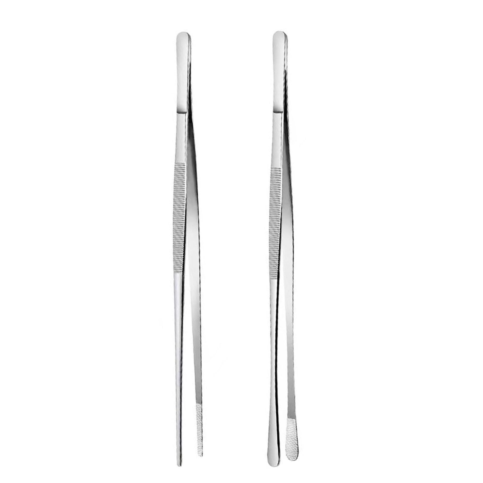 LUCKGONI Pack Of 2 Nonrust Steel Kitchen Tongs With Nonslip Tip Kitchen Utensils For Cooking And Grilling 30cm