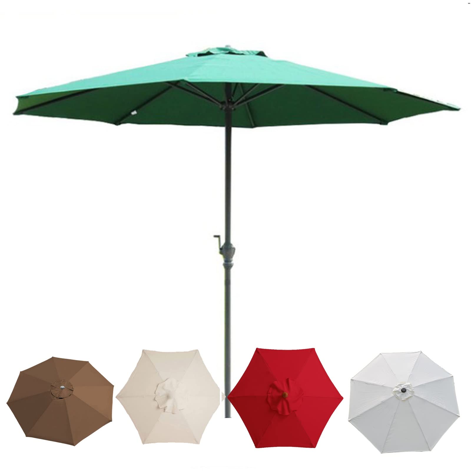 HCZKIUJY Shade Canopy,Outdoor Table Umbrella,Easy Folding Setup,8 Sturdy Ribs,Rain Windproof Umbrella,for Balcony,Dining Tables,Gardens,Patios,Decking,Outdoor Parasol (Green 118inch)