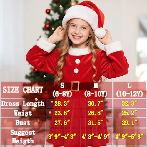 Vestido de Santa para Niñas disfraz Mrs Santa Claus miniatura 5