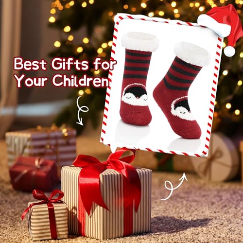 Zando Kids Fuzzy Socks with Grips Non Slip Toddler Slipper Socks Baby Christmas Socks Boys Girls Winter Warm Cozy Socks - Image 5
