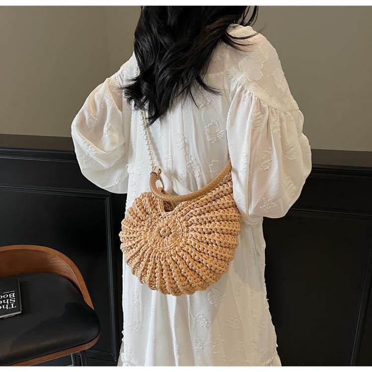 Seashell Purse Woven Sea Shell Clutch Purse Crossbody Shoulder Bag for Women Summer Beach Handbag4