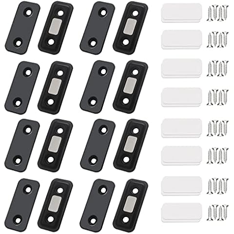 Cabinet Door Magnets LOOGI 8 Pack Ultra Thin Magnetic Door Catch Stainless Steel Drawer Magnet Catch for Sliding Door Closure Kitchen Cabinet Closer Cupboard Closet Door Magnetic Latches Hardware Cover