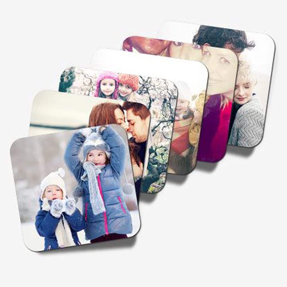 Dazzling Cart Customized Wooden Coaster Set of 6, Personalized Coaster with Photo, Name, Logo and Design-image-5