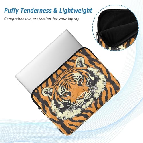 Funda para portátil 13-14 pulgadas con patrón de tigre miniatura 5