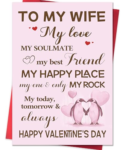 IDU Valentines Day Card for Wife,Valentines Day Card for Her,Romantic Valentine's Day Cards Gifts...