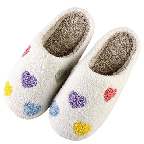 Image of Comfy House Slippers For Women Men, Ladies Fuzzy Bedroom Slippers,indoor Outdoor Memory Foam Shoes