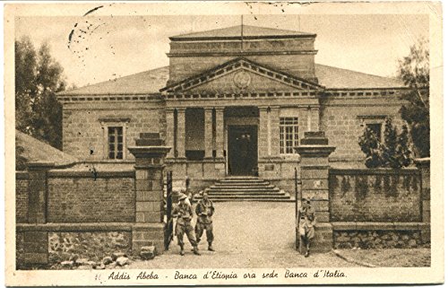 1930/39 Addis Abeba Banca d'Etiopia Colonie Eritrea Posta Aerea 20 c. FP B/N VG Cartolina Postale