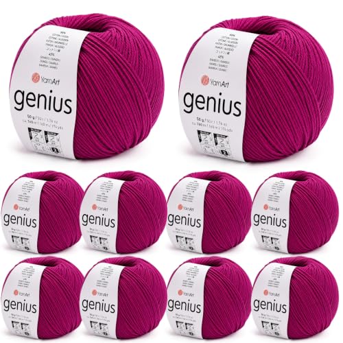 Image of YarnArt Genius Soft Cotton Blend Yarn, 10 Pack (1.76 oz / 174 Yds)