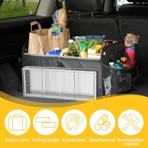 CIRULLI Tragbarer Holzkohlegrill aus Edelstahl–Kompakter,Klappbarer BBQ Grill für Camping,Garten und Balkon,outdoor grill,Camping grill (44x20x36cm) Kohlegrill