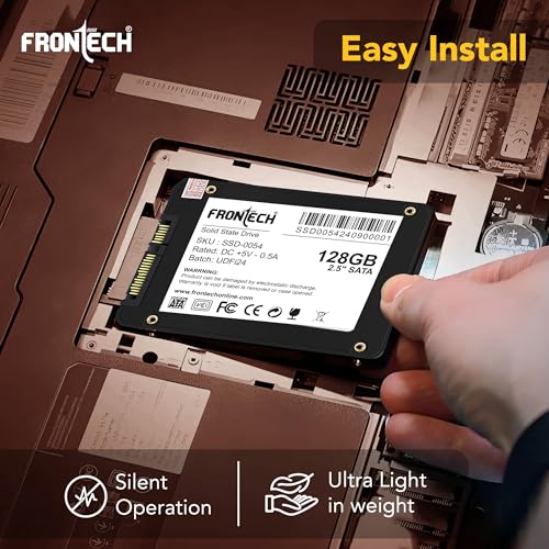 FRONTECH 128GB Internal SSD, 2.5 SATA3, TLC+SMI, Low Energy Consumption, Ultra Fast with Read/Write Speed Upto 500/480 Mbps, (SSD-0054, Black) - Image 4
