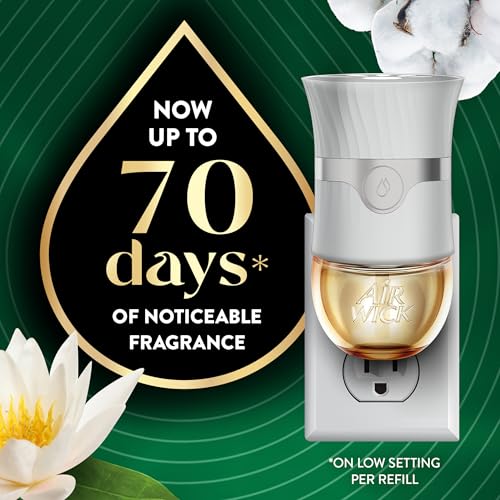 Air Wick Vibrant Plug In Scented Oil Refill, Infused with Essential Oils, Plug In Air Fresheners for Home, Cotton & White Lotus, 4 ct - image 2