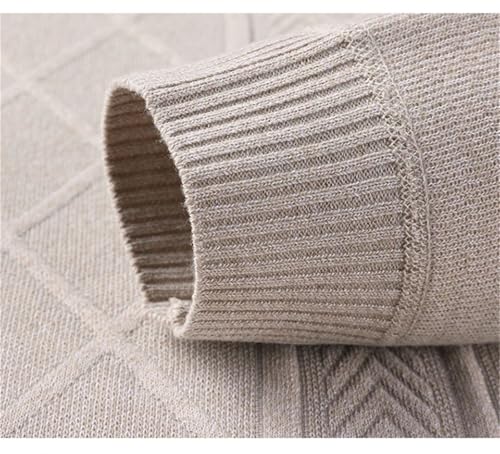 Men's Casual Vintage Crew Neck Long Sleeve Knitted Solid Color Sweater3