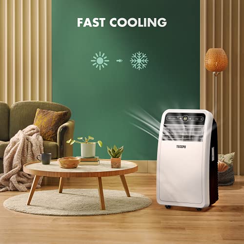 TECCPO Portable Air Conditioner TAK04C, Portable AC with Dehumidifier for Rooms up to 200 Sq.Ft, 3-in-1 with Remote Control, 8000 BTU