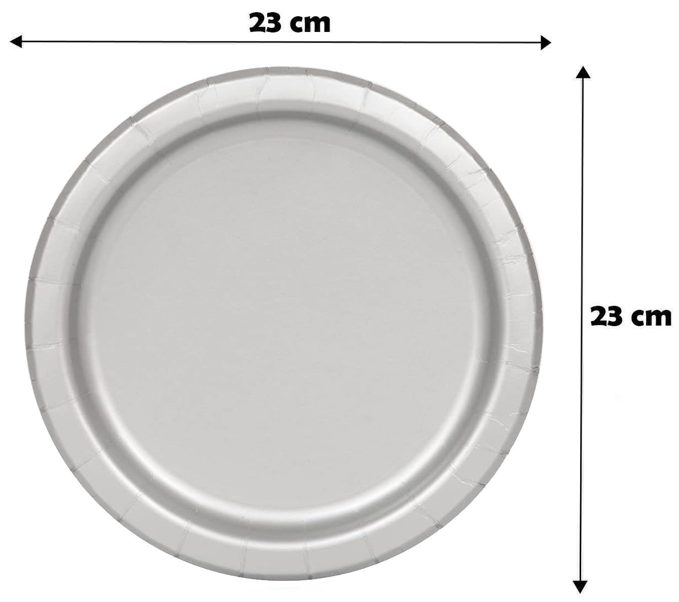 Kit festa di compleanno tinta unita color Argento per 50 persone eco-friendly (50 piatti ⌀ 23 cm, 50 bicchieri 200 ml, 50 tovaglioli 33x33 cm)