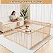 VZQQA Extra Large Wooden Baby Playpen,Play Pen for Babies and Toddlers Kids Indoor,Security Playard Area Indoor,Easy to Assemble (73x73x24 Inch)