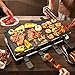 Cusimax Raclette Grill mit Reversible Grillpfanne, Steuerung Partygrill für 8 Personen,Stufenlos Regulierbare Temperatur, 8 Mini Pfännchen, Antihaftbeschichtung, CMRC-300, 1500W, Schwar