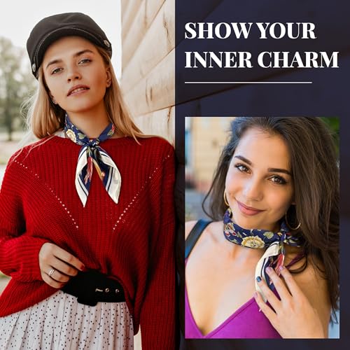 Satin Silk Head Scarf Neckerchief, Women Hair Neck BandanaThin Soft Scarfs for Spring Summer, Mom Grandma Best Friend Sister Wife Girlfriend Gift2