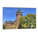 artboxONE Poster mit weißem Rahmen 90x60 cm Reise Burg Linn - Bild Burg burgfried burgfräulein