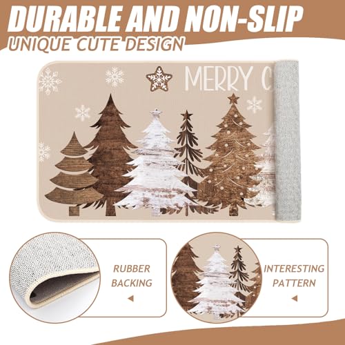Tapis de cuisine de Noël marron pour une décoration festive