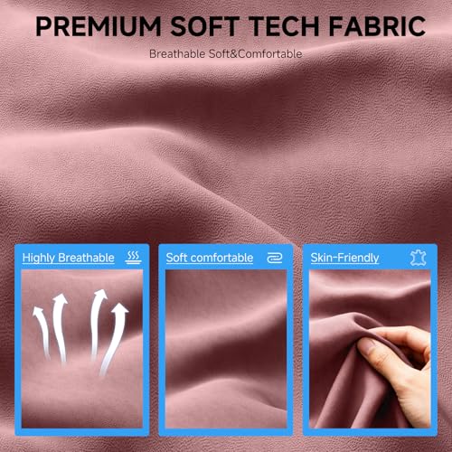 Image of GTPLAYER Gaming Chair,Office Chair with Pocket Spring Lumbar Support, Ergonomic Comfortable Wide Office Desk Computer Chair with Outward Fixed Soft Armrests and Footrest (Fabric, Pink)