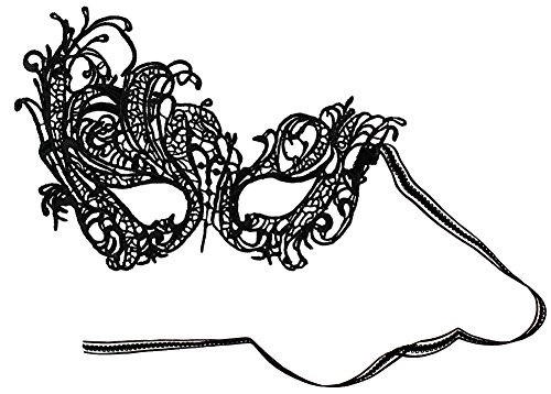 Black Masquerade Mask For Women - Swan Lace Masquerade Masks For Masquerade Party, Proms, Photo Shoot, Venetian Party, Mardi Gras, Halloween & Cosplay - Black Color - Made In The Usa #TOP7