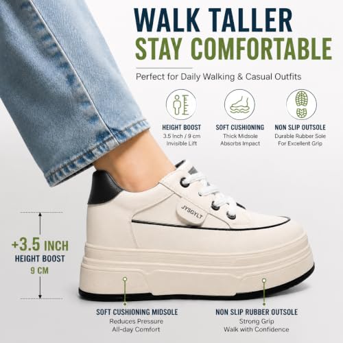 Image of Platform Sneakers for Women Chunky Casual Lace Up Comfort Shoes
