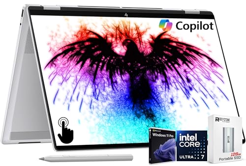 Image of HP OmniBook 7 Flip 16 inch 2-in-1 Copilot+ AI PC Laptop, 3K OLED Touch, Intel Evo Platform 8-Core Ultra 7 258V(>Ultra 9 185H), WiFi 7, Backlit KB, W Pen & 128GB PSD, Win11 PRO(32GB|1TB SSD)