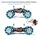 Jovow 1:12 RC Stunt Car, 2.4GHz 4WD Remote Control Gesture Sensor Toy Cars, Double Sided Rotating Off Road Vehicle 360° Flips with Lights Music, Toy Cars for Boys & Girls Birthday