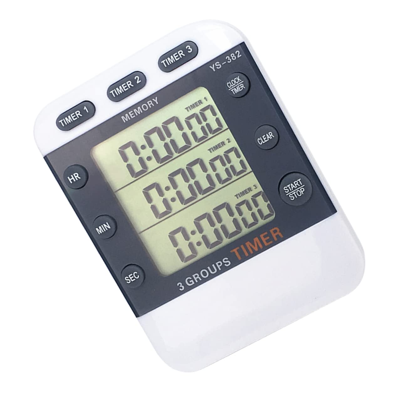 ABOOFAN 3 Pezzi 3 Timer Digitale da Ufficio Timer da Cucina Timer Orologio Digitale Cronometro con Display a 3 Righe cronometro di Movimento elettronico promemoria Conto alla rovescia