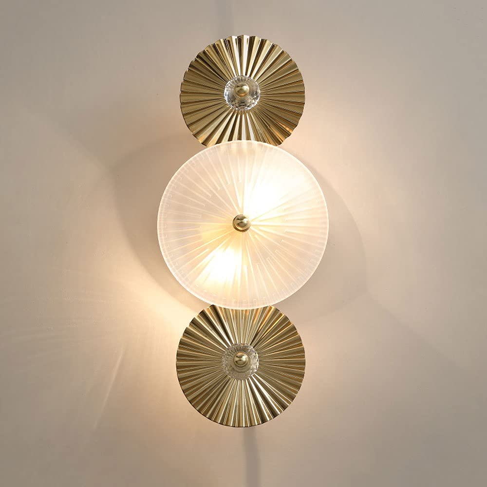 Lampa ścienna, oświetlenie ścienne, szklana lampa ścienna, złoty metalowy kinkiet, nordycka lampa ścienna, geometryczne oświetlenie wewnętrzne, dekoracja domu, lampy naścienne do sypialni