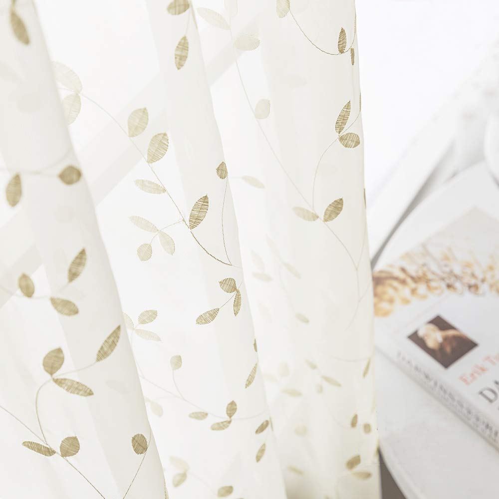 Floral Embroidered Sheer Curtains Curtains & Drapes 2023