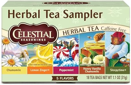 Celestial Seasonings Herbal Tea Sampler Caffeine - 18 CT