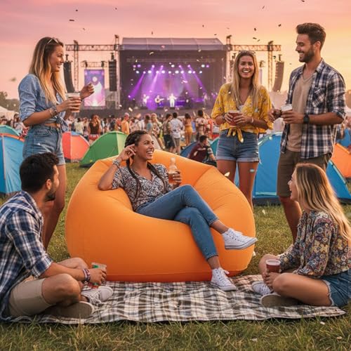 Silla inflable cómoda para viajes y acampadas sofá ligero de PVC para salón 3