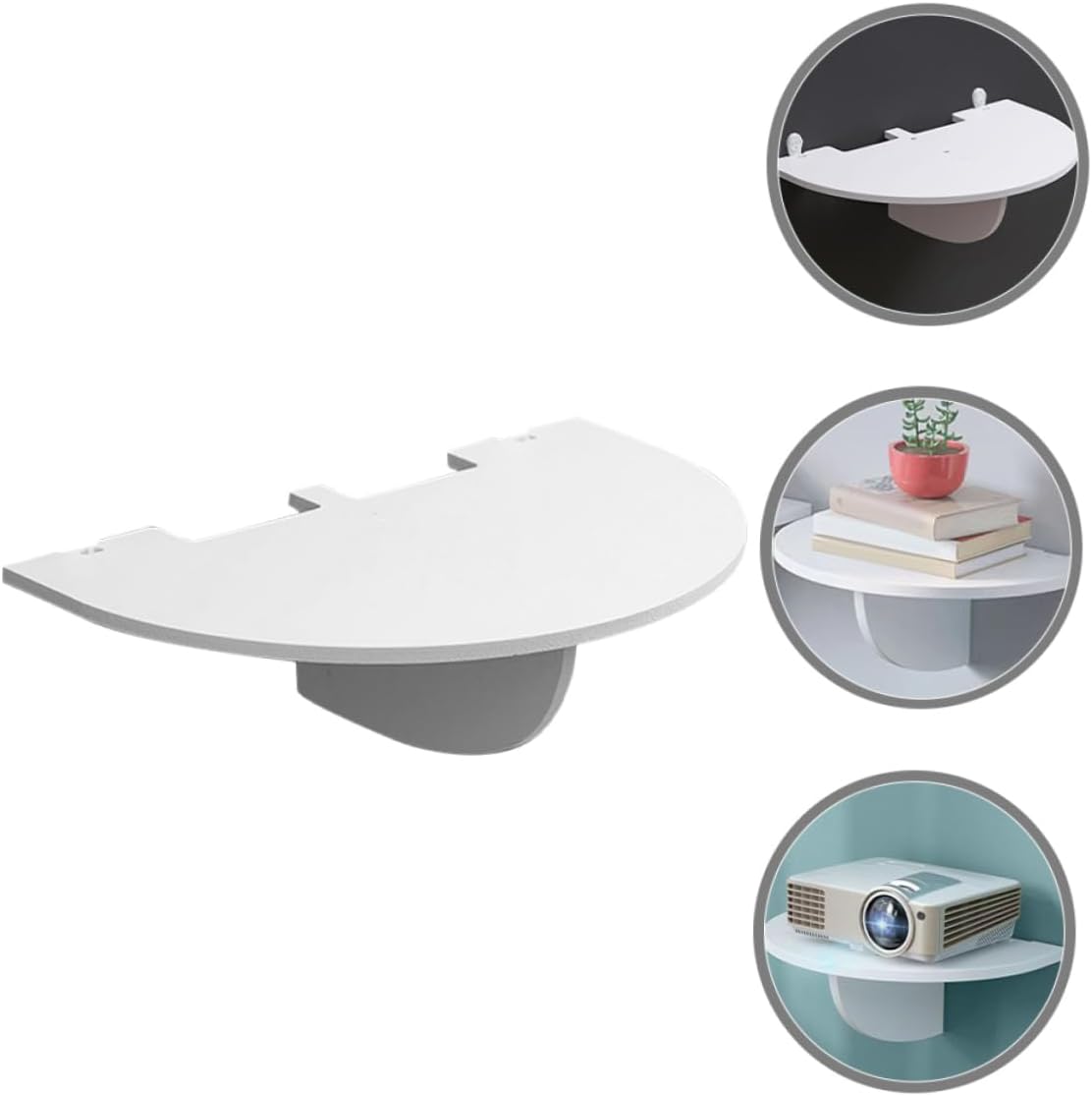 OUNONA Wall Mounted Router Holder Projector Shelf Punch Installation Storage Rack for Home Office for Cameras Routers Av Devices More