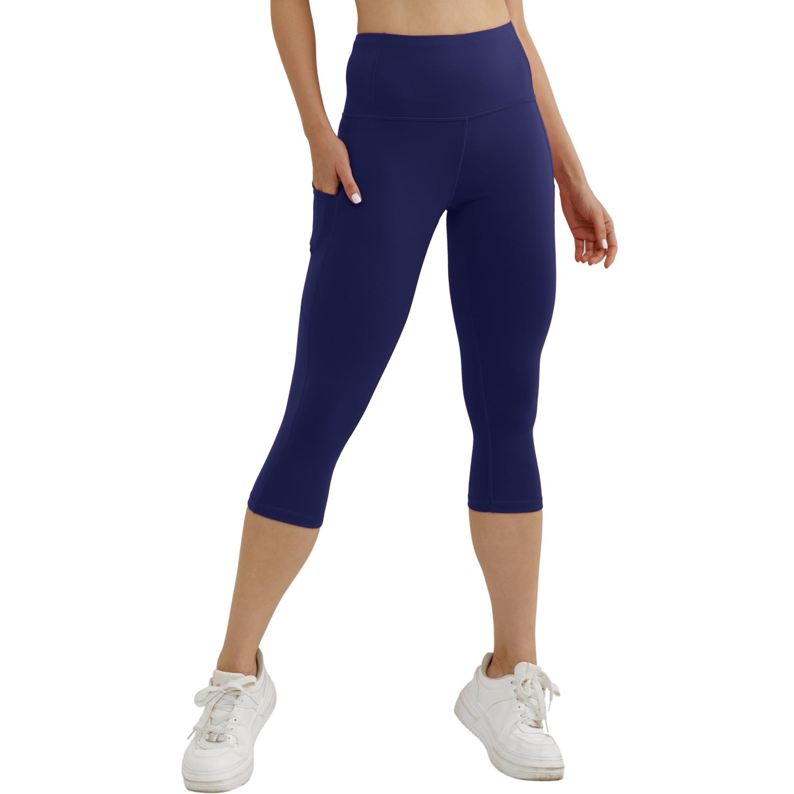 Match Pantalones de yoga activos de cintura alta para mujer con bolsillos, control de abdomen, leggings suaves como la mantequilla
