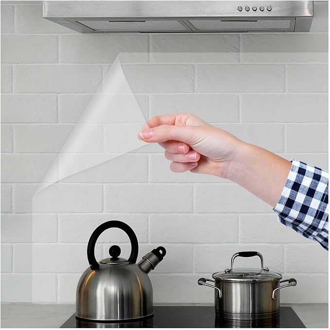 Transparent Glossy Self-Adhesive Sheet Oil-Proof Waterproof Protective Film for Kitchen Drawers Shelves Wall Splash Guard Removable Clear Vinyl Liner Roll for Home Use (Transparent, 24X70)-image-12