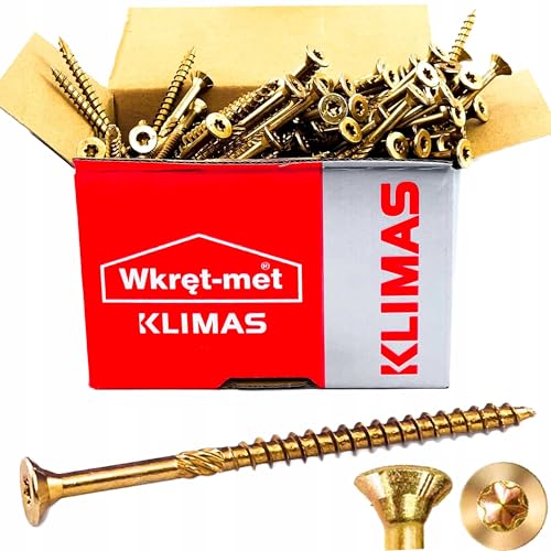 Vis Torx TX30 6x260 mm tête fraisée Klimas pour une fixation robuste du bois en lot de 100