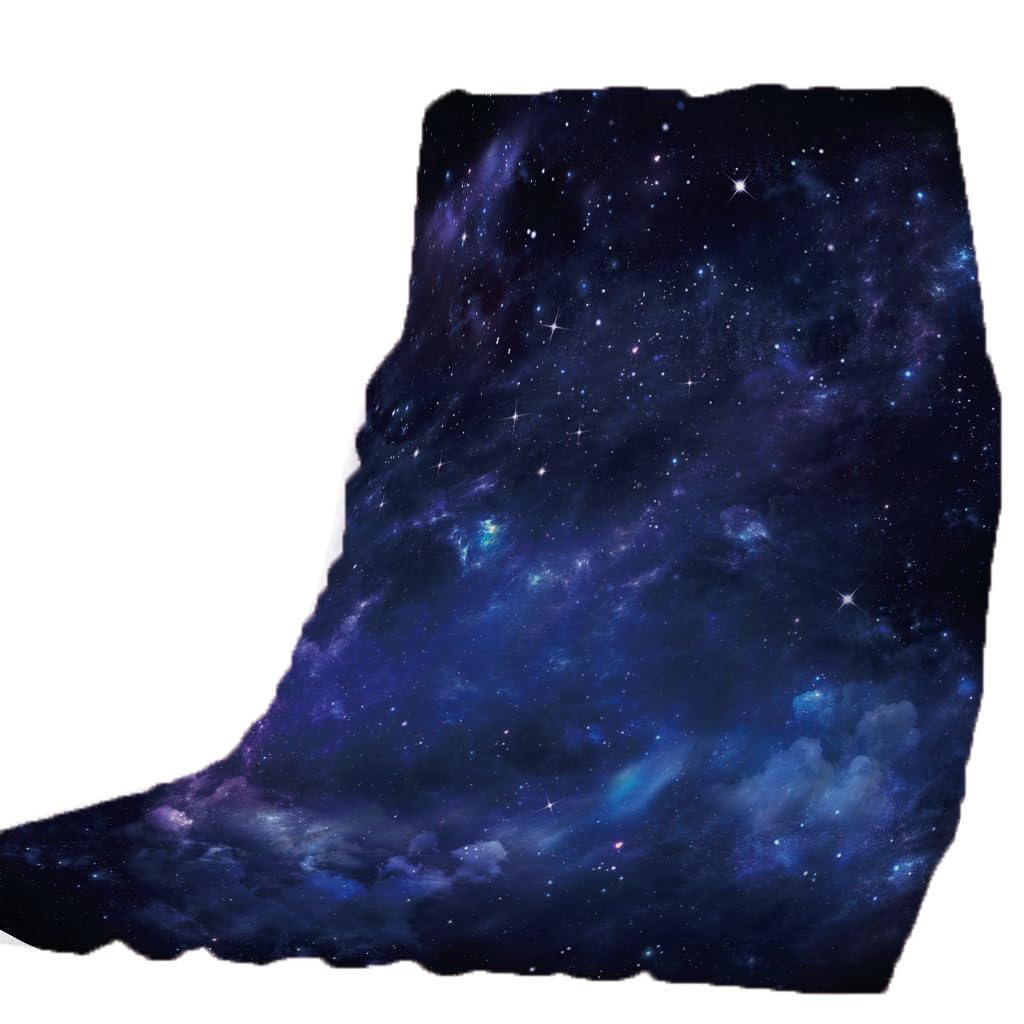 Manta De Franela De Microfibra 180X220Cm Manta De Felpa Suave para Sofá Cama 3D Cielo Estrellado Azul Impresión Patrón Manta Polar Invierno Gruesa Y Esponjosa Caliente Transpirable