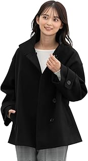 [ハニーズ] 抗菌防臭 静電気軽減 再生ポリエステル レディース スタンドハーフ丈コート 6730438457