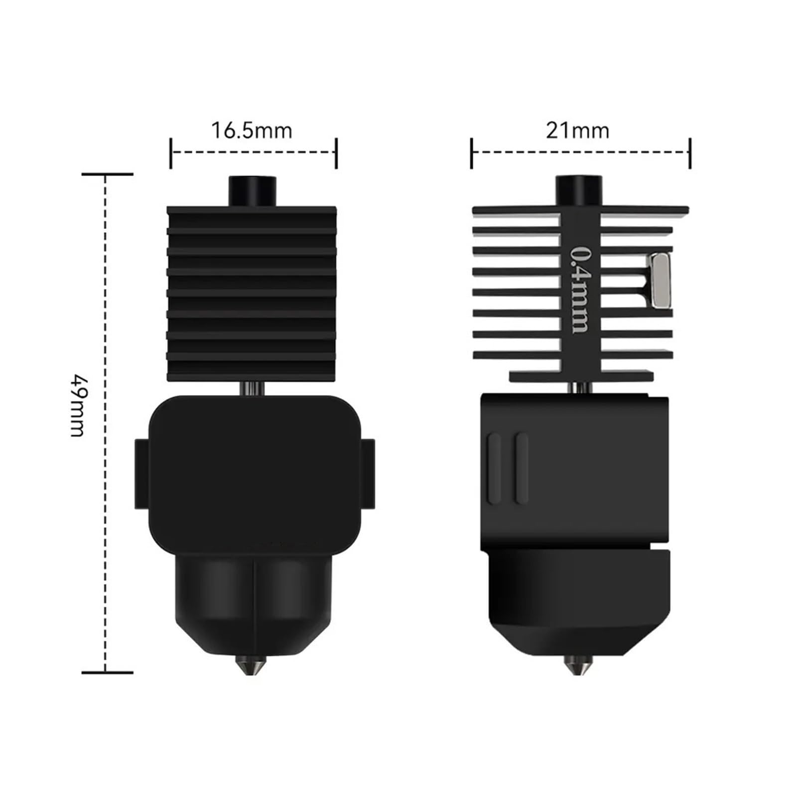 Para Lab A1 Mini Hotend Kit de boquilla de acero endurecido 0,2 .4 .6 .8 mm Boquillas para impresora Bambulab Hot End Accesorios