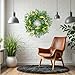 Artificial Green Eucalyptus Wreath for Front Door: 24 Inch Summer Wreaths for Indoor and Outdoor Decor, Large Boxwood Wreath for All Seasons, Spring Greenery Wreaths for Indoor/Outdoor Decorations